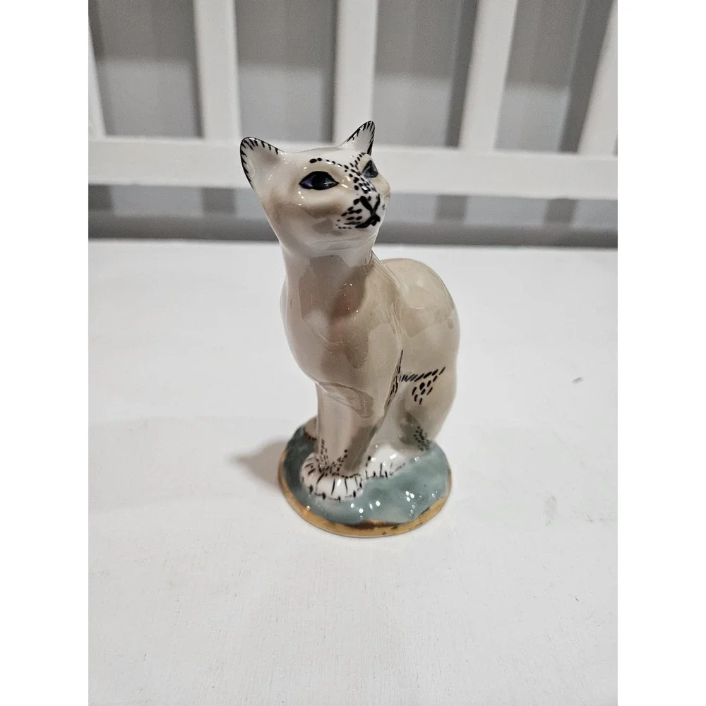Vintage RARE Russian Fenix Kislovodsk Gorgeous Big Cat Porcelain Figurine 5